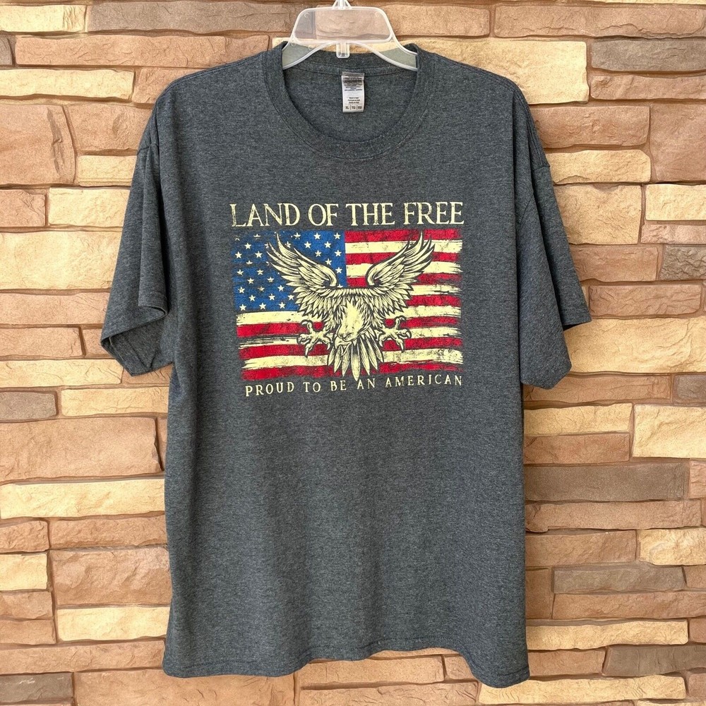 US Flag Proud To Be An American USA Bald Eagle Patriotic T-Shirt XL 4th of July